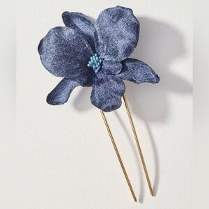 Anthropologie Bloom French Hair Pin in Navy. Brand new!
